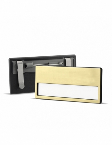 PORTANOME CON SPILLA | dorato neutro 69x 34 mm