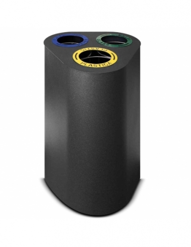 GETTACARTE DIFFERENZIATA | metallo nero 3 sacchi