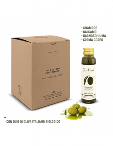 KIT CORTESIA astuccio cubo | con 4 flaconi oroverde