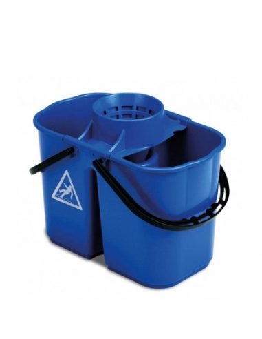 SECCHIO E STRIZZATORE | plastica due scomparti 15 litri