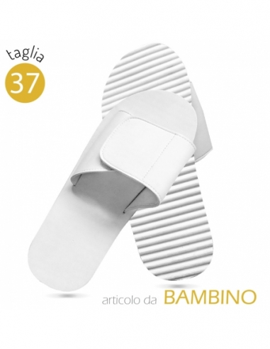 CIABATTA PISCINA PER BAMBINI fascia a strappo bianca