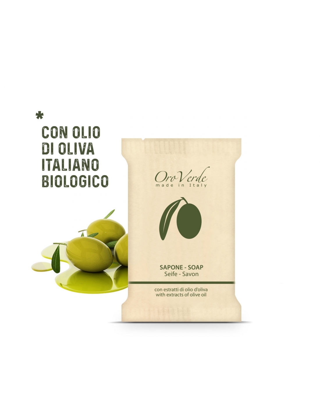 SAPONE MONODOSE 12 gr | busta carta OROVERDE  SAPONE MONODOSE 12 gr | busta carta OROVERDE